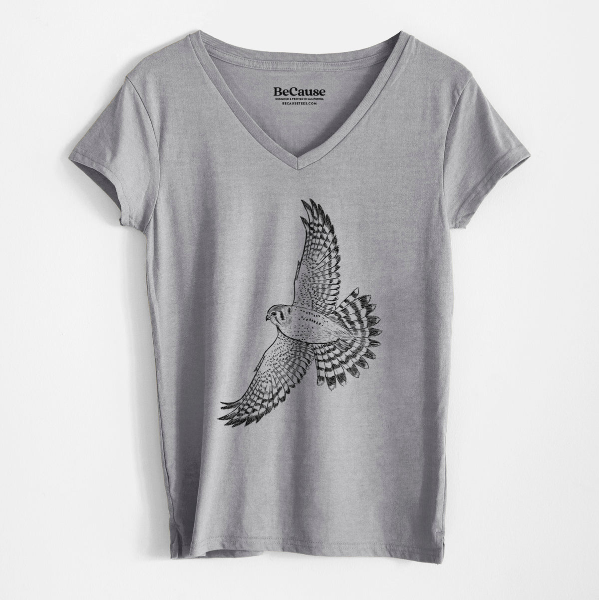 Soaring American Kestrel - Falco sparverius - Women&#39;s 100% Recycled V-neck