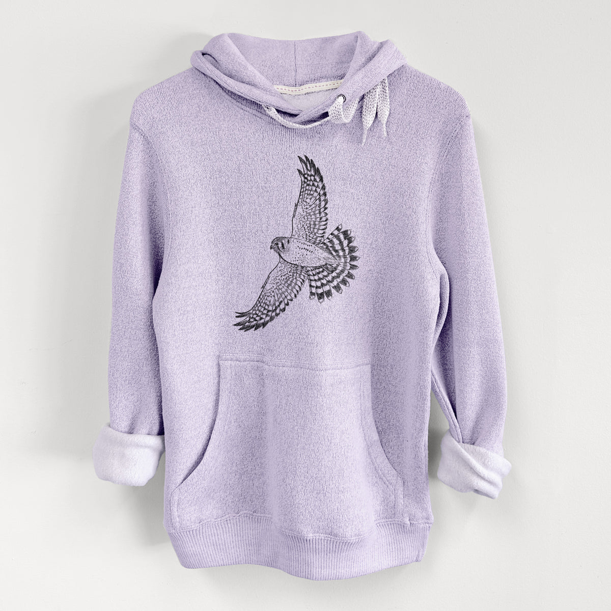 Soaring American Kestrel - Falco sparverius - Knit Hoodie