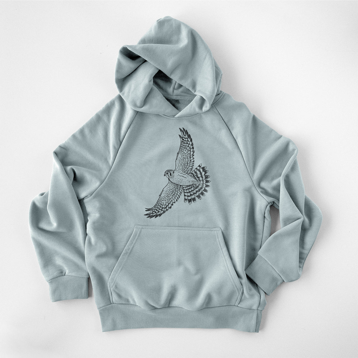 Soaring American Kestrel - Falco sparverius - UltraLuxe Heavyweight French Terry Hoodie