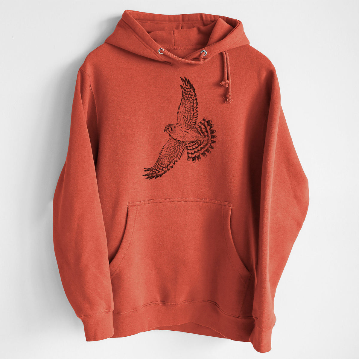 Soaring American Kestrel - Falco sparverius - Heavyweight Fleece Hoodie