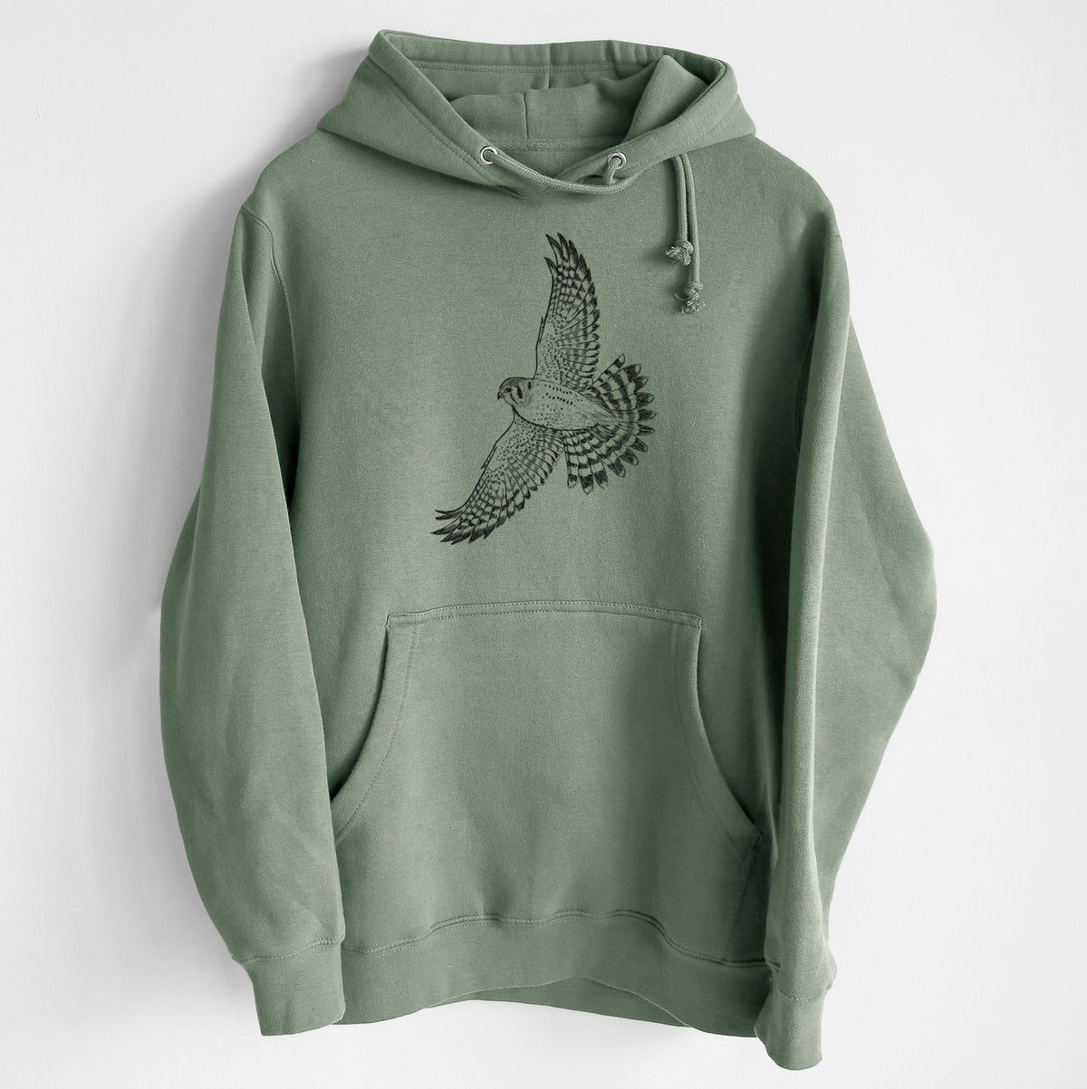 Soaring American Kestrel - Falco sparverius - Heavyweight Fleece Hoodie