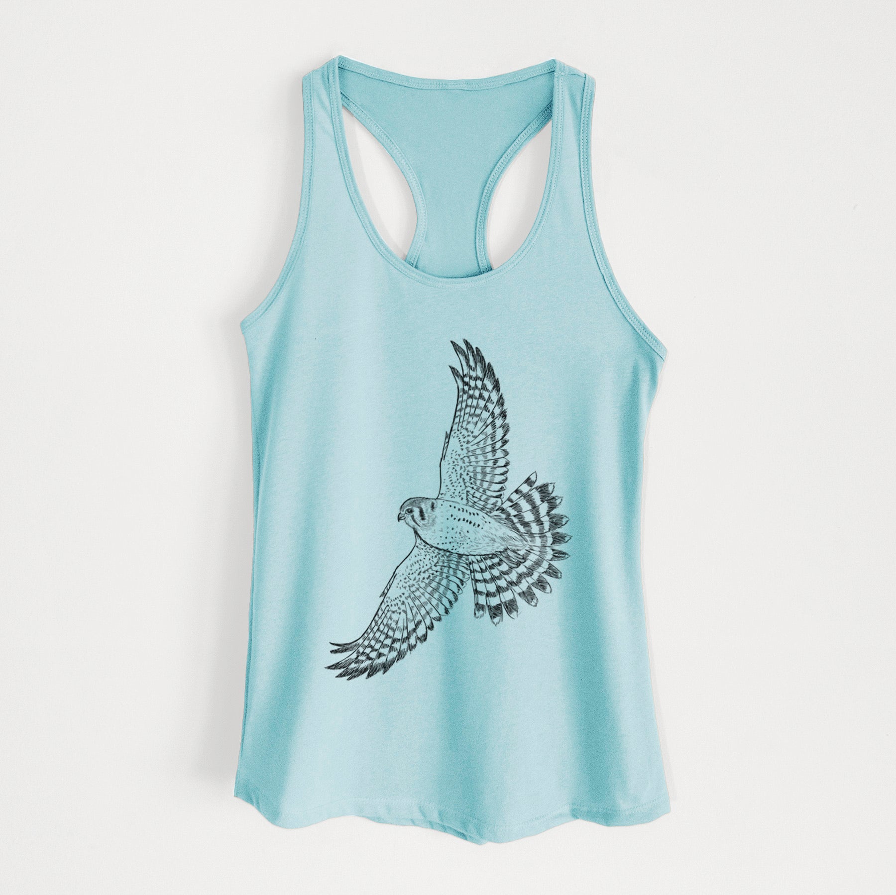 Soaring American Kestrel - Falco sparverius - Women's Racerback Tanktop