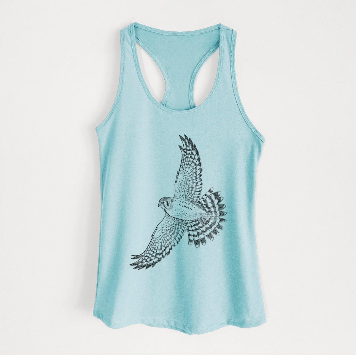 Soaring American Kestrel - Falco sparverius - Women&#39;s Racerback Tanktop