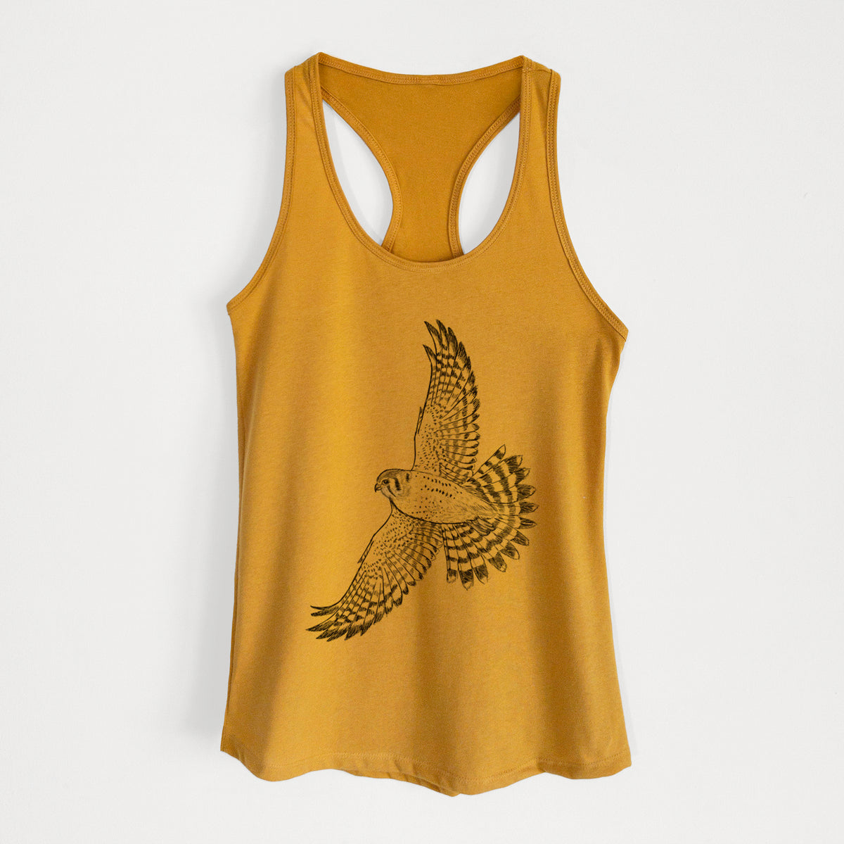 Soaring American Kestrel - Falco sparverius - Women&#39;s Racerback Tanktop