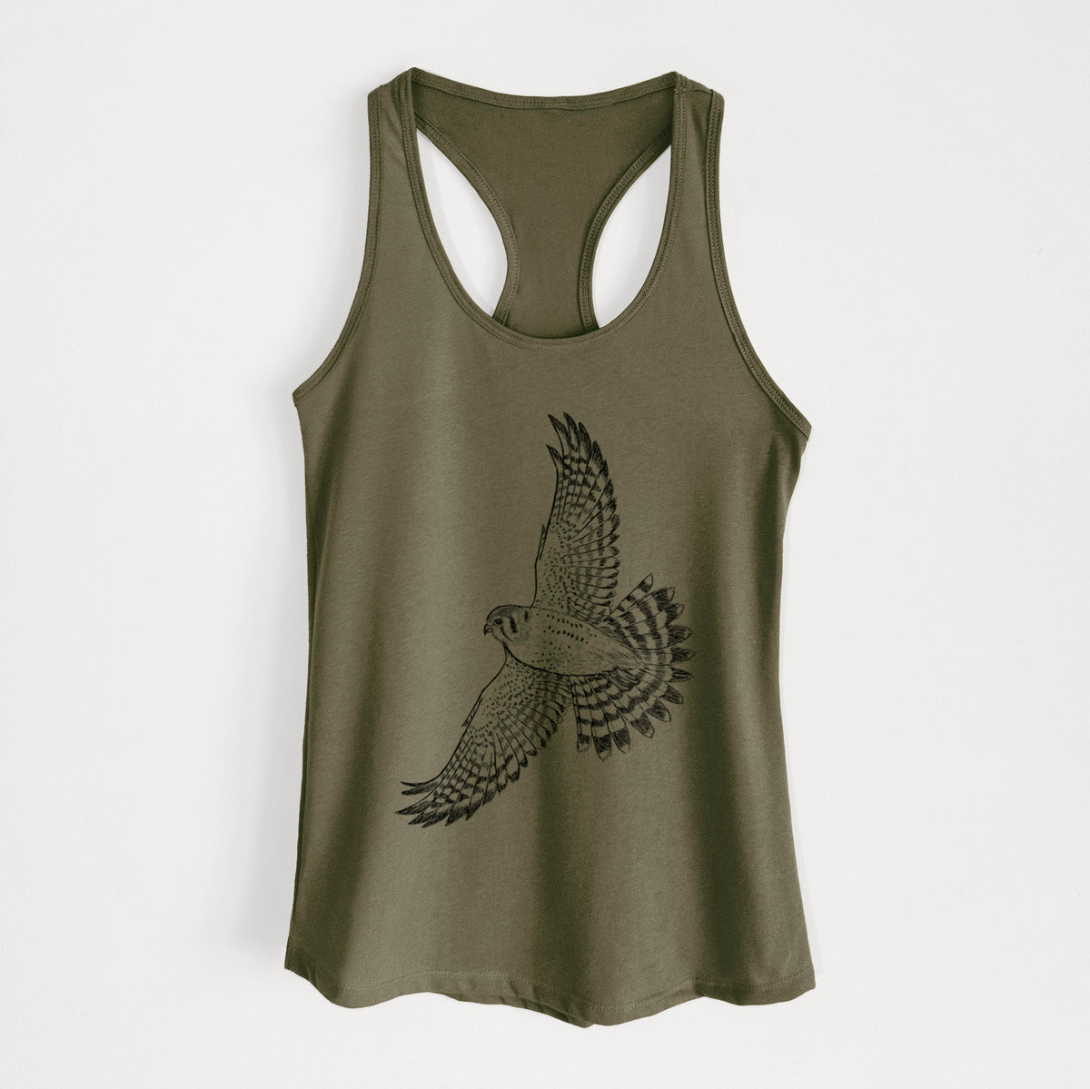 Soaring American Kestrel - Falco sparverius - Women&#39;s Racerback Tanktop