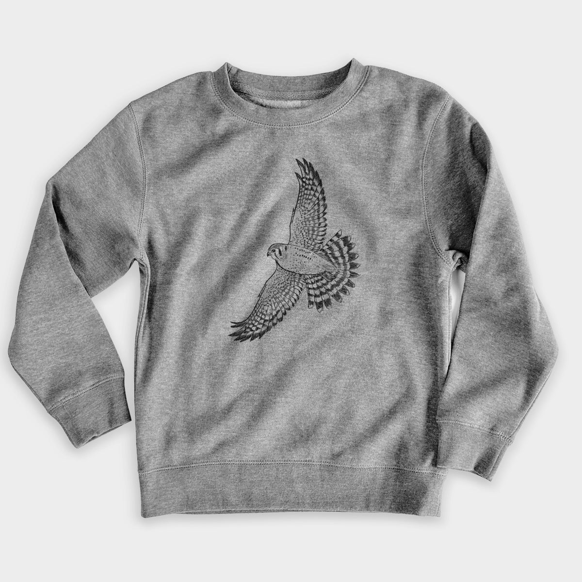 Soaring American Kestrel - Falco sparverius - Youth Lightweight Crewneck Sweatshirt