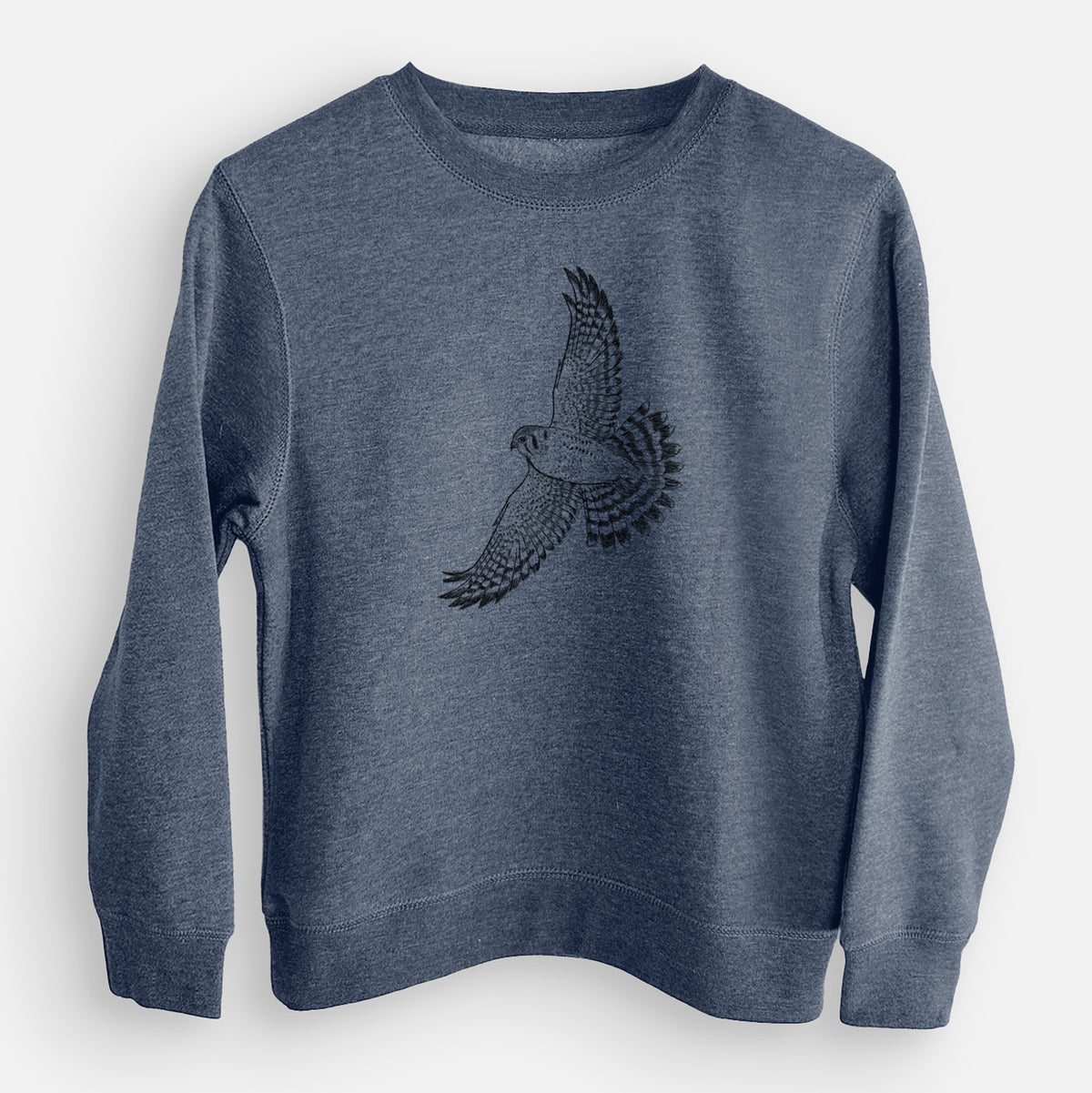 Soaring American Kestrel - Falco sparverius - Youth Lightweight Crewneck Sweatshirt