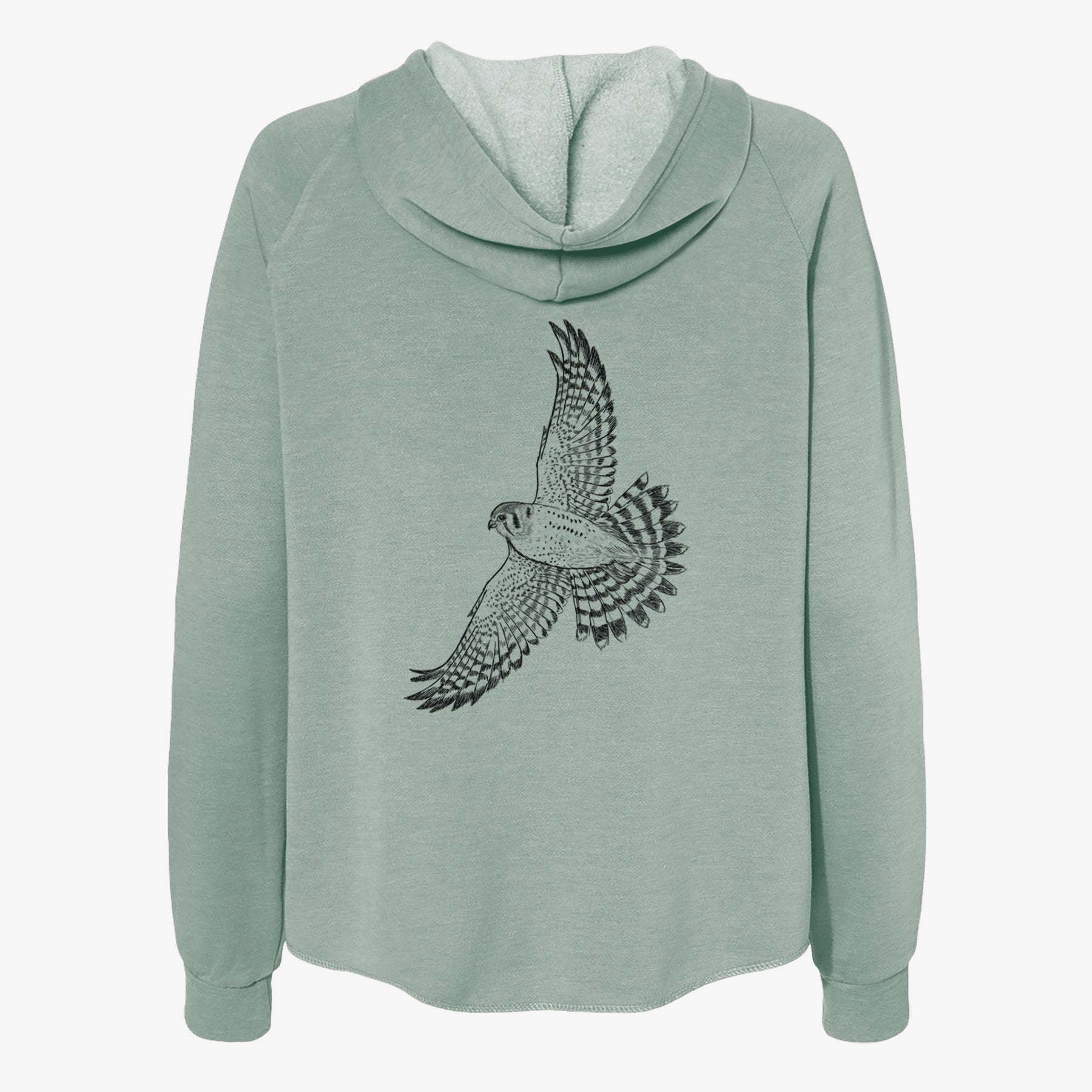 Soaring American Kestrel - Falco sparverius - Women's Cali Wave Zip-Up Sweatshirt