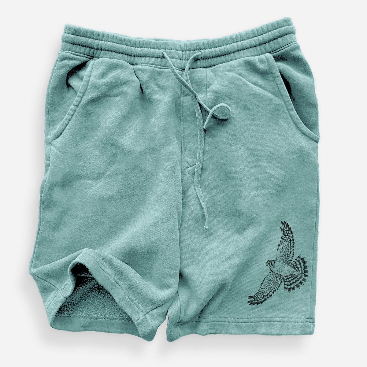 Soaring American Kestrel - Falco sparverius - Unisex Pigment Dyed Shorts