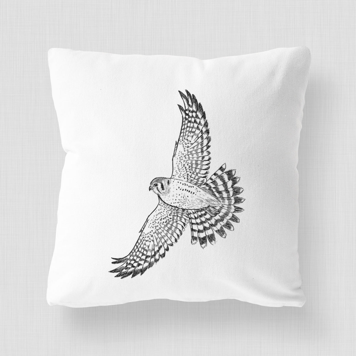Soaring American Kestrel - Falco sparverius - Throw Pillow Cover