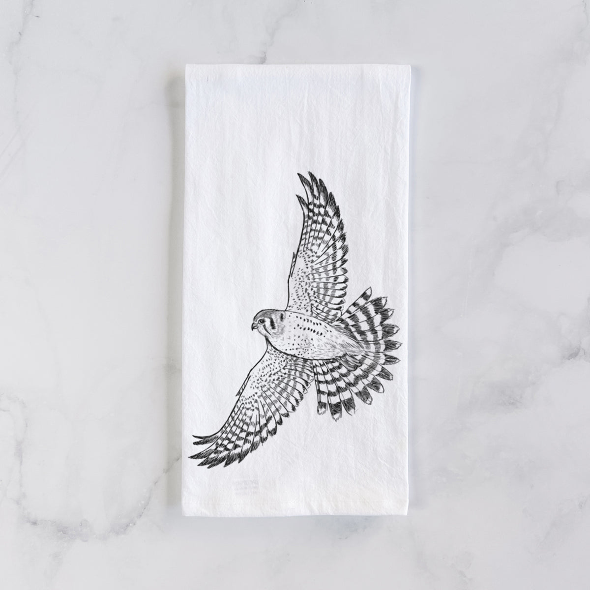 Soaring American Kestrel - Falco sparverius Tea Towel