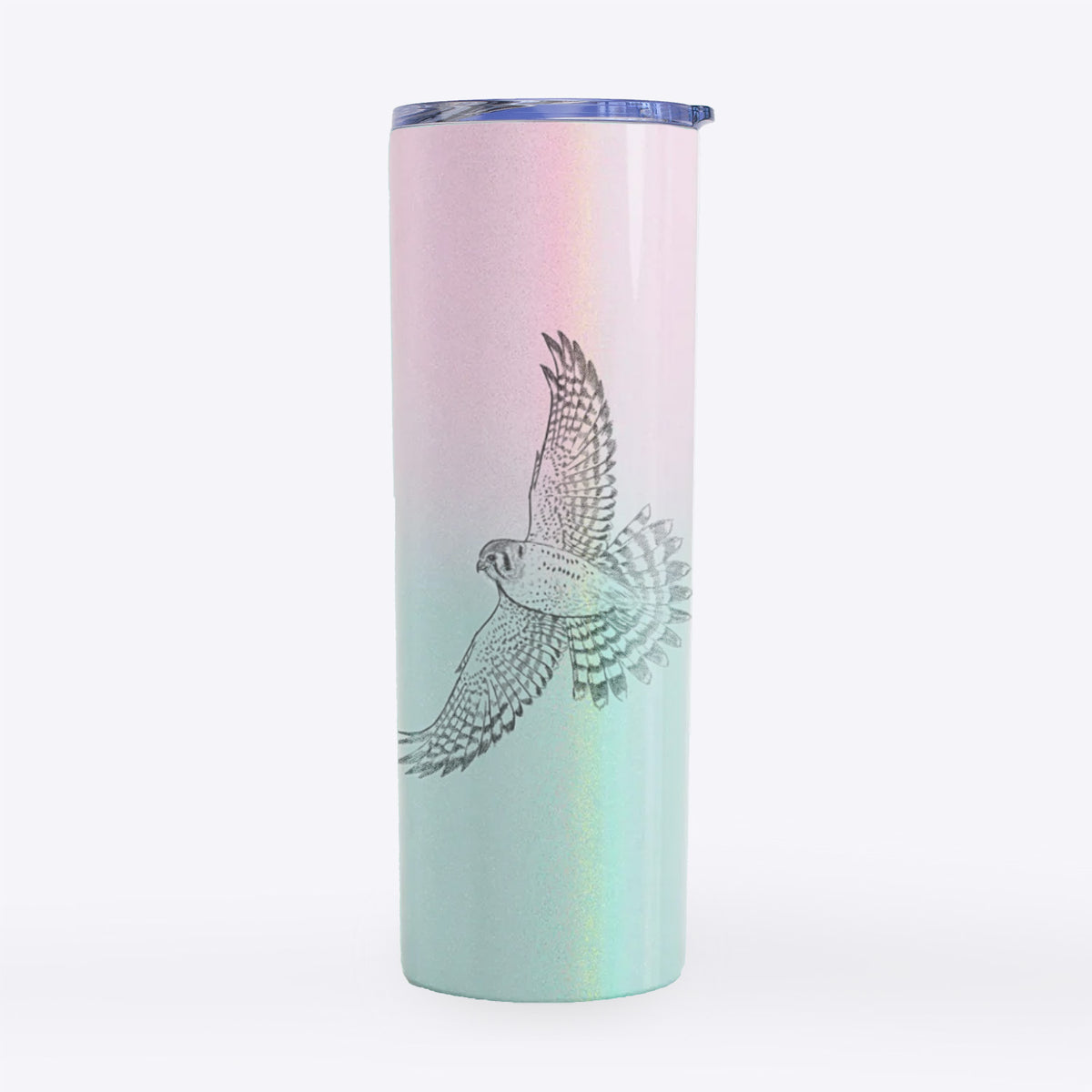 Soaring American Kestrel - Falco sparverius - 20oz Skinny Tumbler