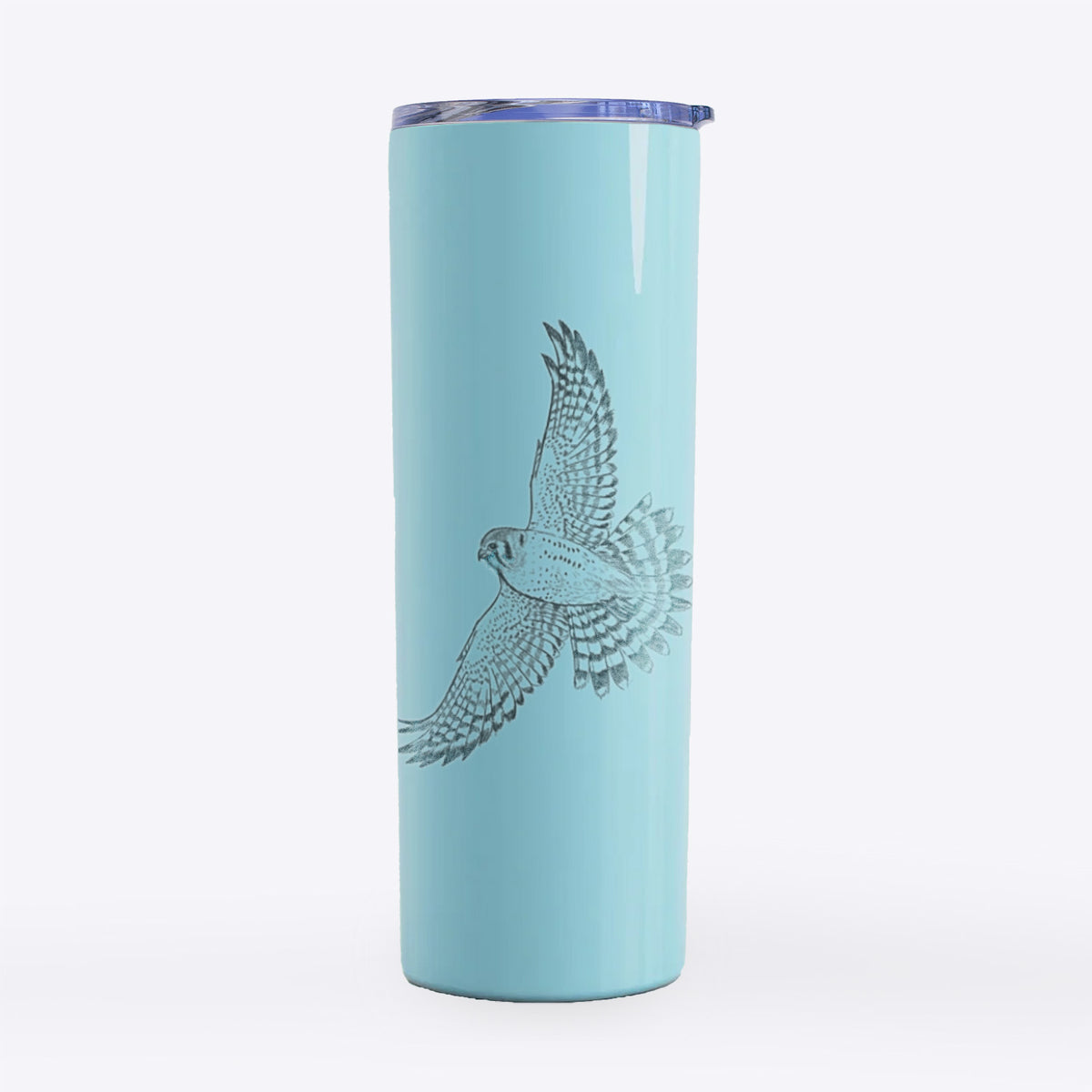 Soaring American Kestrel - Falco sparverius - 20oz Skinny Tumbler