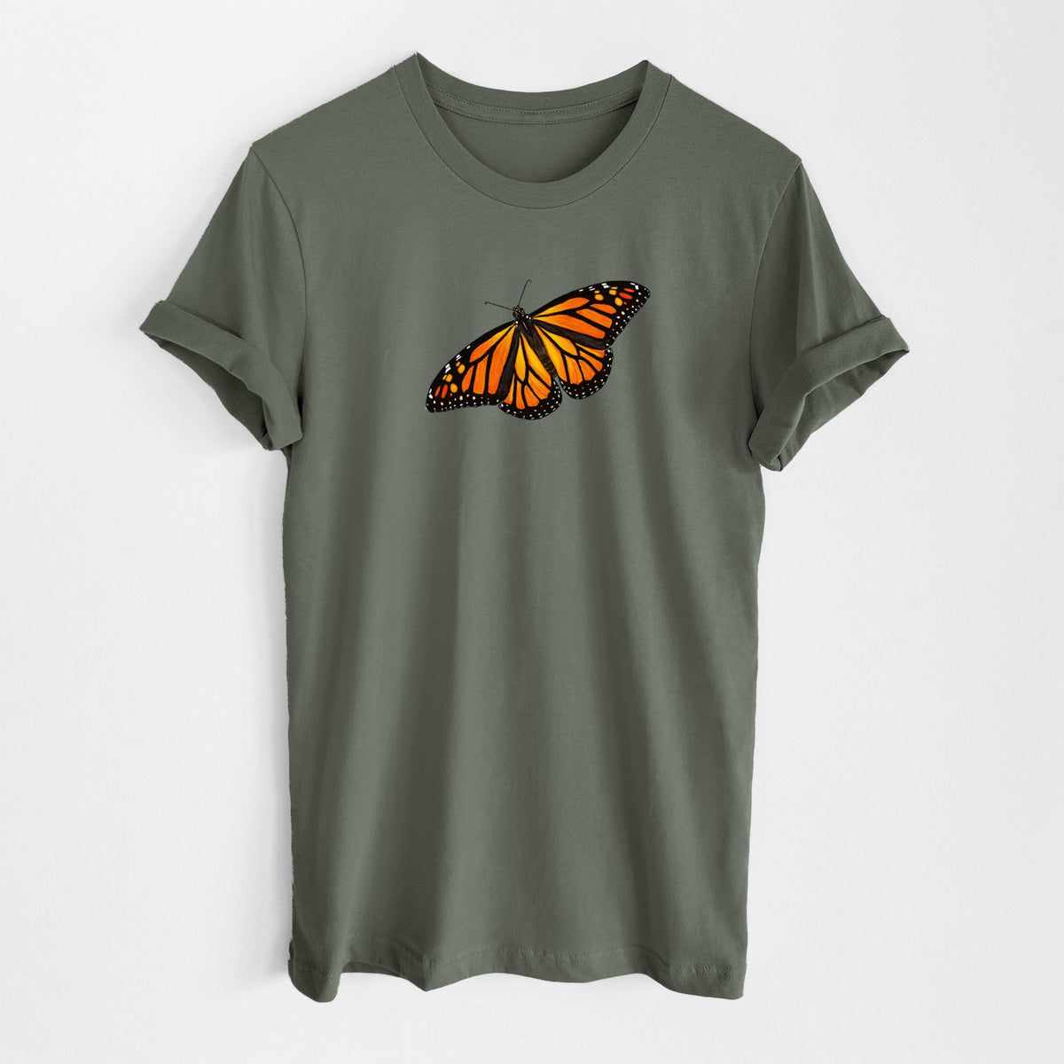 Vibrant Monarch - Danaus plexippus - Lightweight 100% Cotton Unisex Crewneck