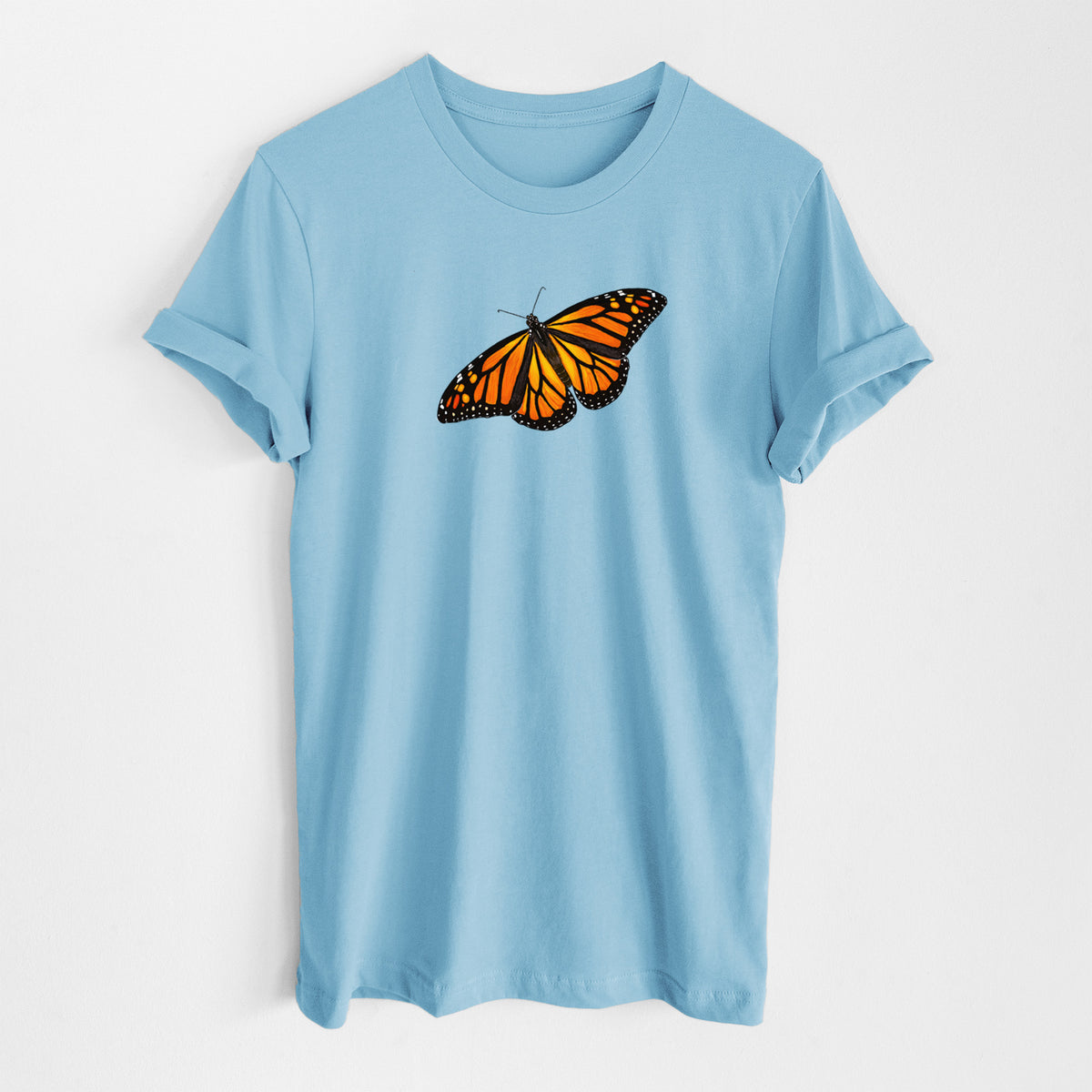 Vibrant Monarch - Danaus plexippus - Lightweight 100% Cotton Unisex Crewneck