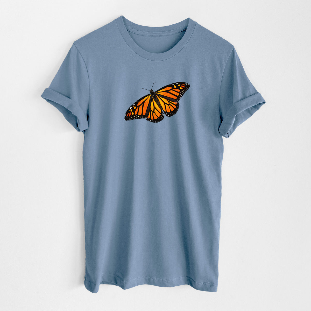 Vibrant Monarch - Danaus plexippus - Lightweight 100% Cotton Unisex Crewneck