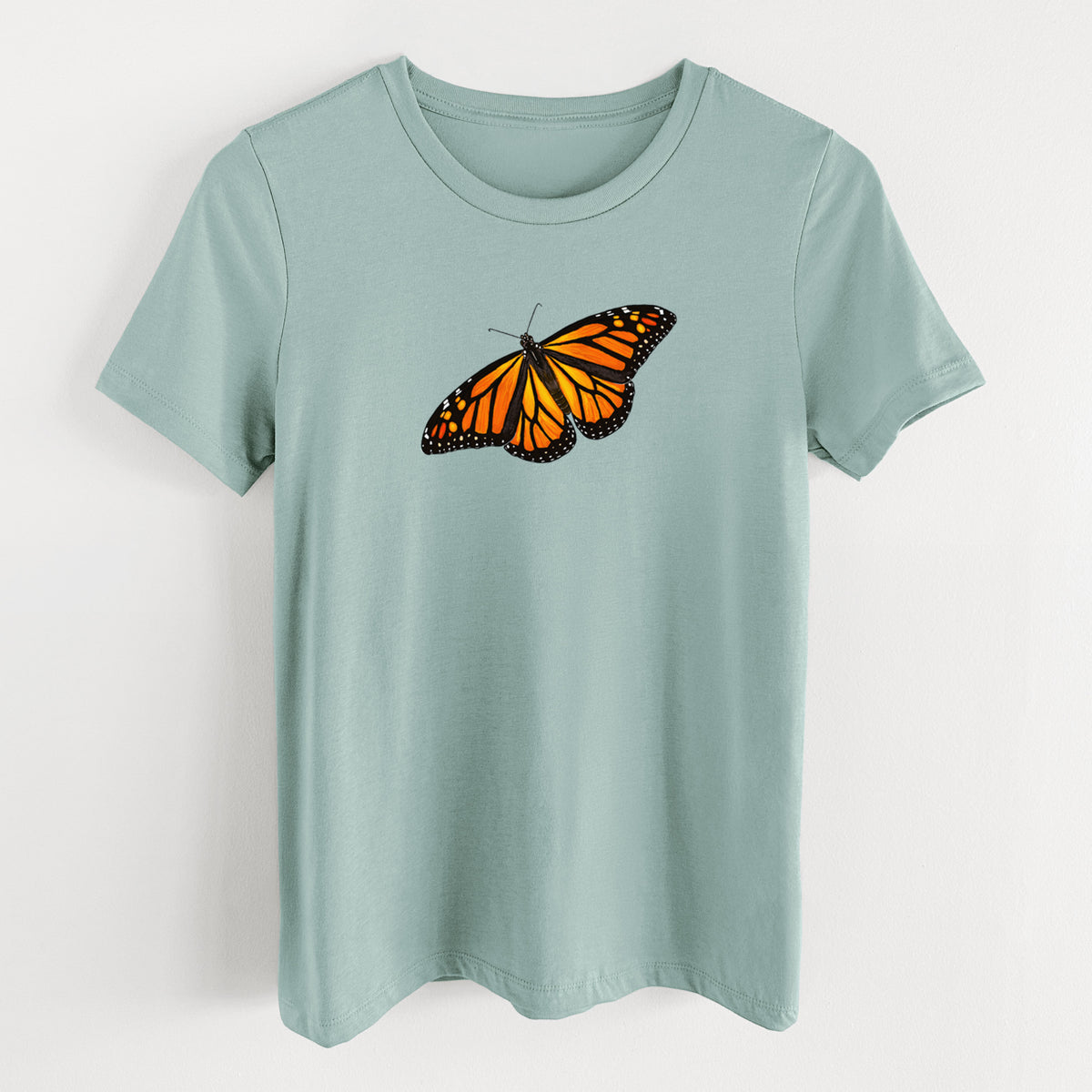 Vibrant Monarch - Danaus plexippus - Women's Lightweight Relaxed Fit 100% Cotton Crewneck