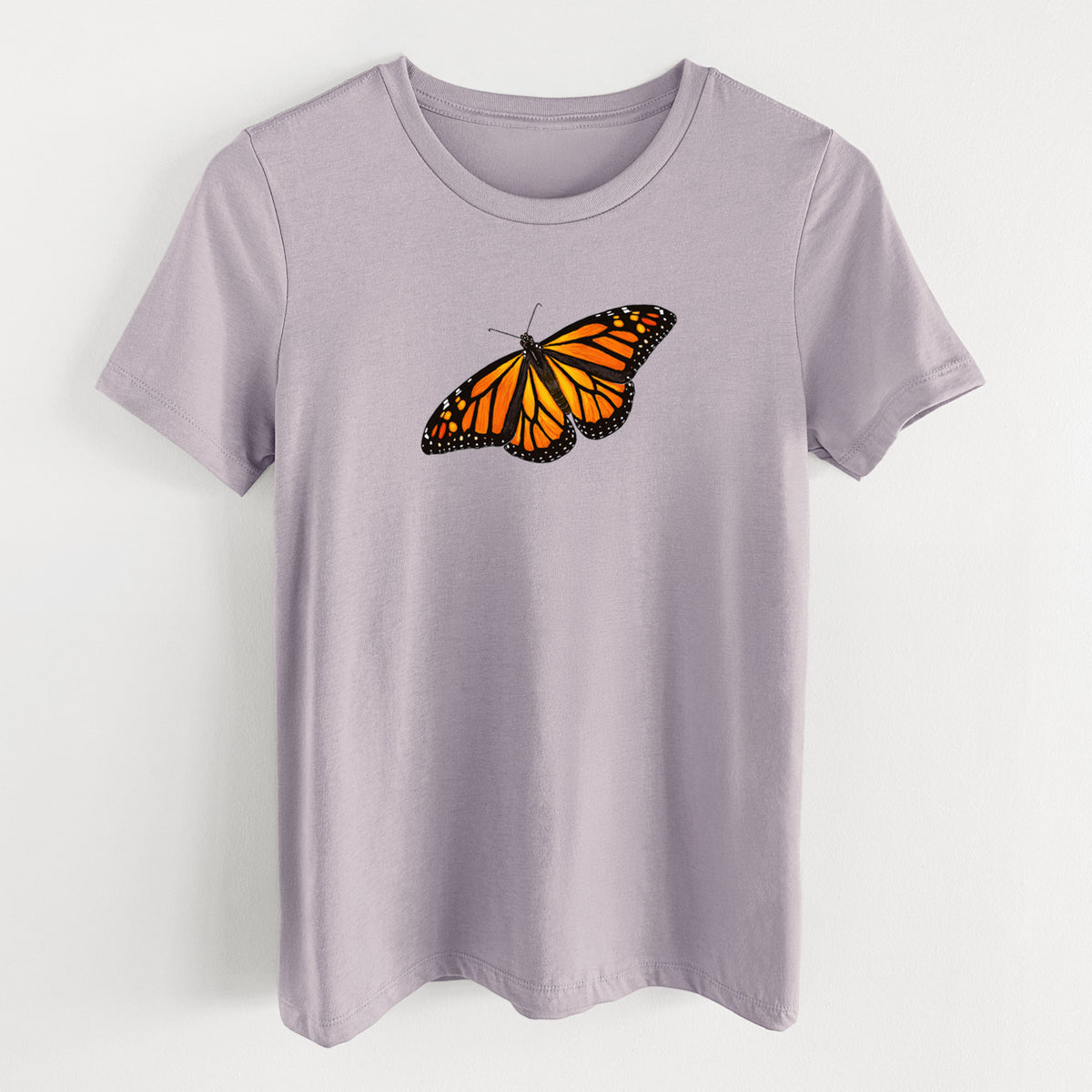 Vibrant Monarch - Danaus plexippus - Women's Lightweight Relaxed Fit 100% Cotton Crewneck