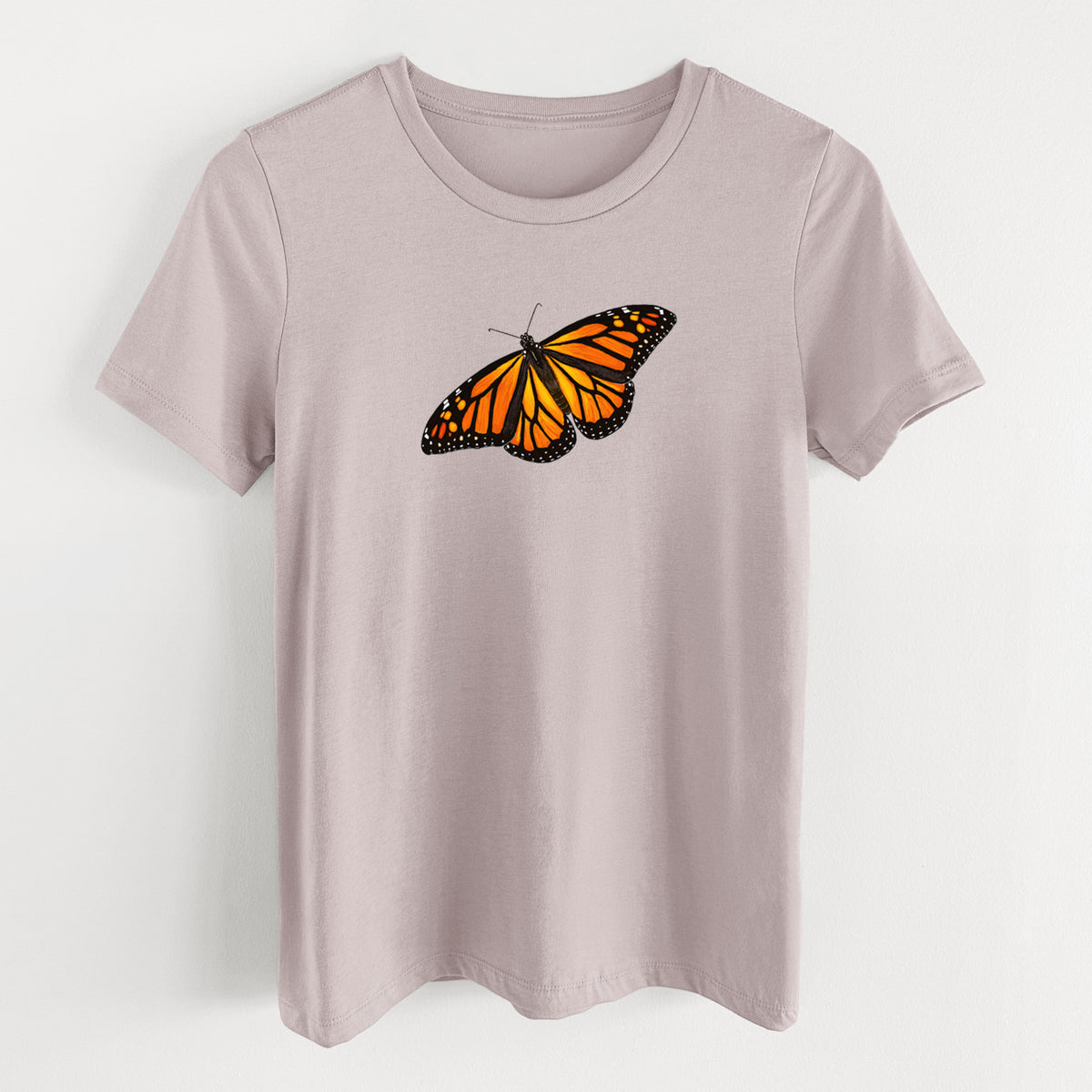 Vibrant Monarch - Danaus plexippus - Women's Lightweight Relaxed Fit 100% Cotton Crewneck