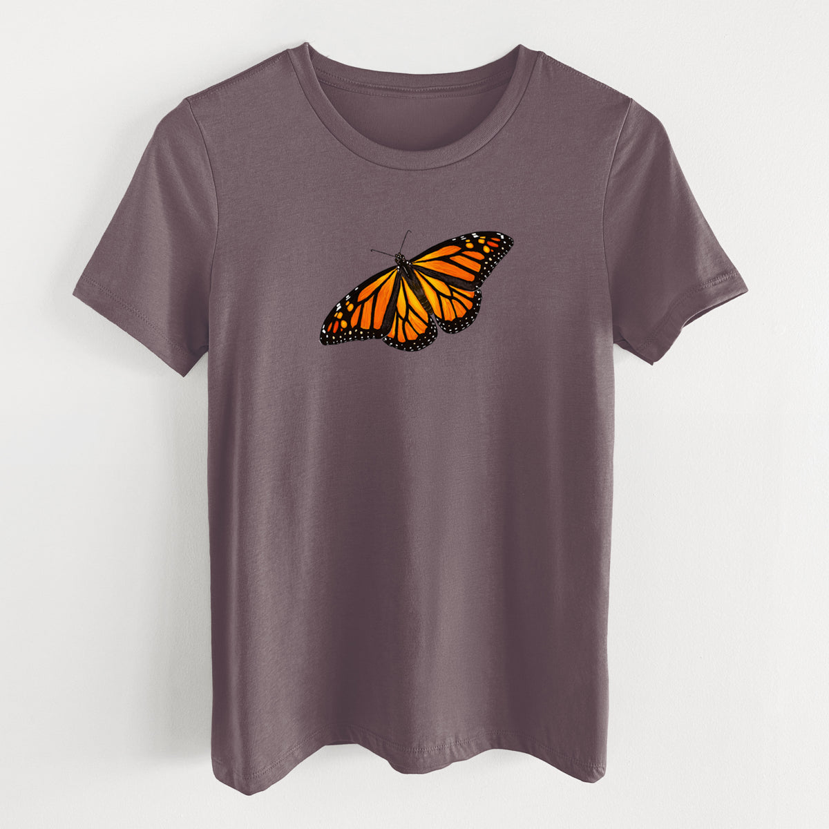 Vibrant Monarch - Danaus plexippus - Women's Lightweight Relaxed Fit 100% Cotton Crewneck