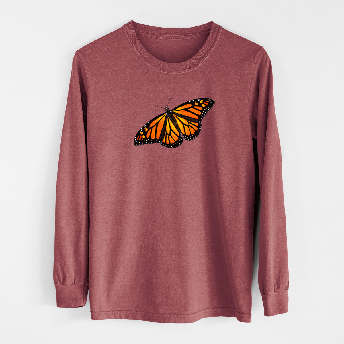Vibrant Monarch - Danaus plexippus - Unisex Comfort Colors 100% Cotton Long Sleeve