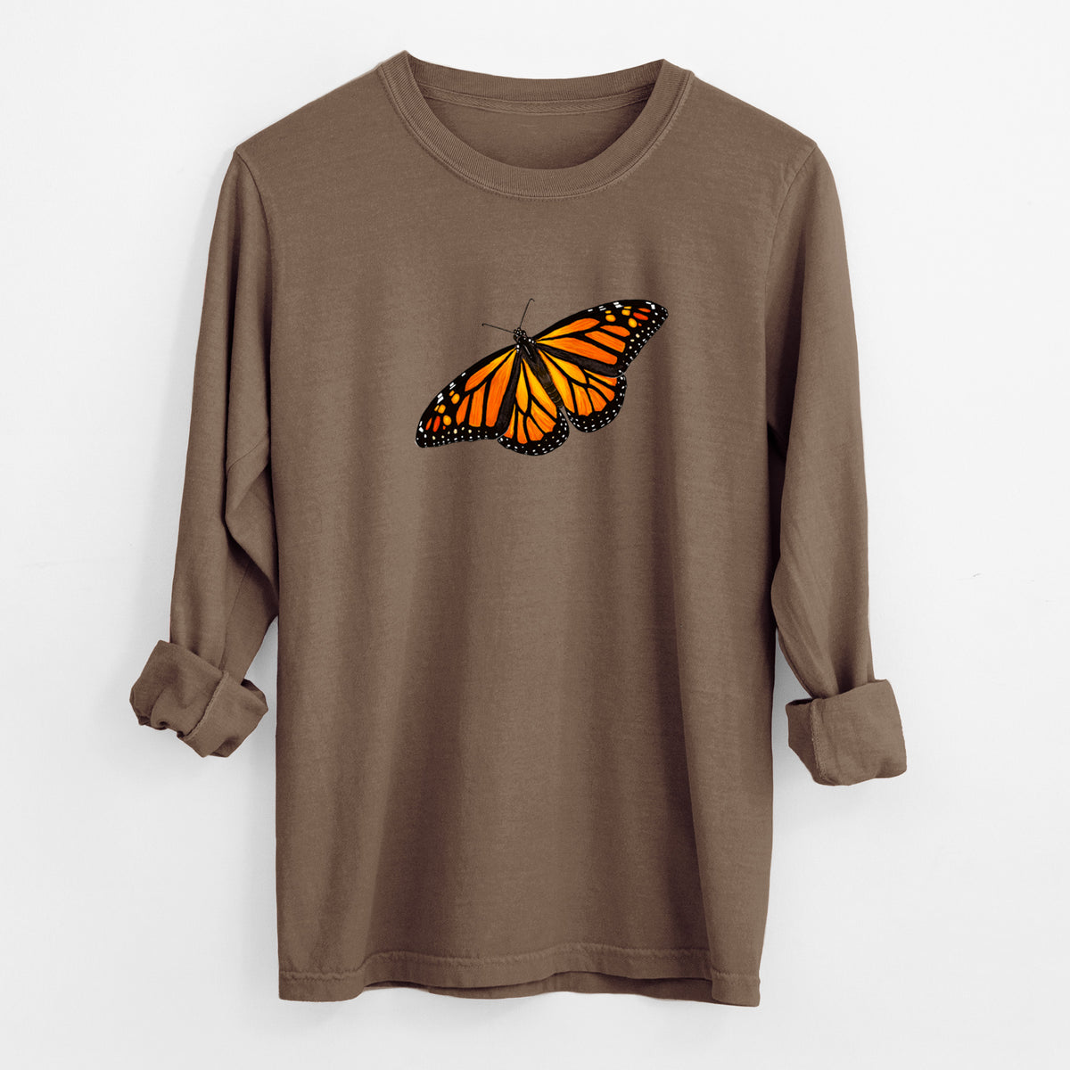 Vibrant Monarch - Danaus plexippus - Unisex Comfort Colors 100% Cotton Long Sleeve