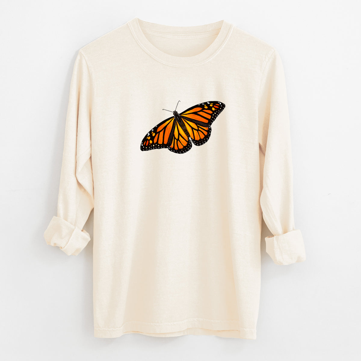 Vibrant Monarch - Danaus plexippus - Unisex Comfort Colors 100% Cotton Long Sleeve