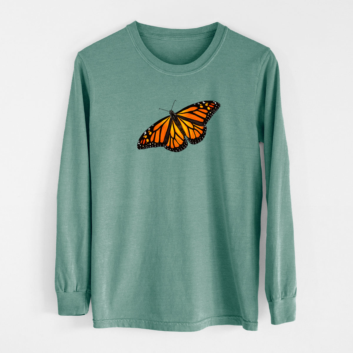 Vibrant Monarch - Danaus plexippus - Unisex Comfort Colors 100% Cotton Long Sleeve