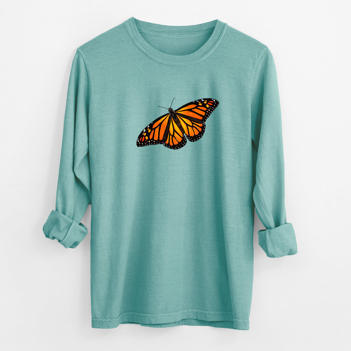 Vibrant Monarch - Danaus plexippus - Unisex Comfort Colors 100% Cotton Long Sleeve