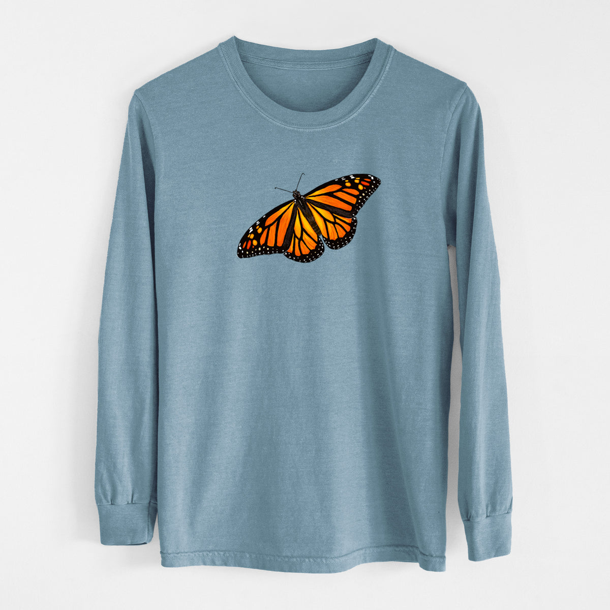 Vibrant Monarch - Danaus plexippus - Unisex Comfort Colors 100% Cotton Long Sleeve