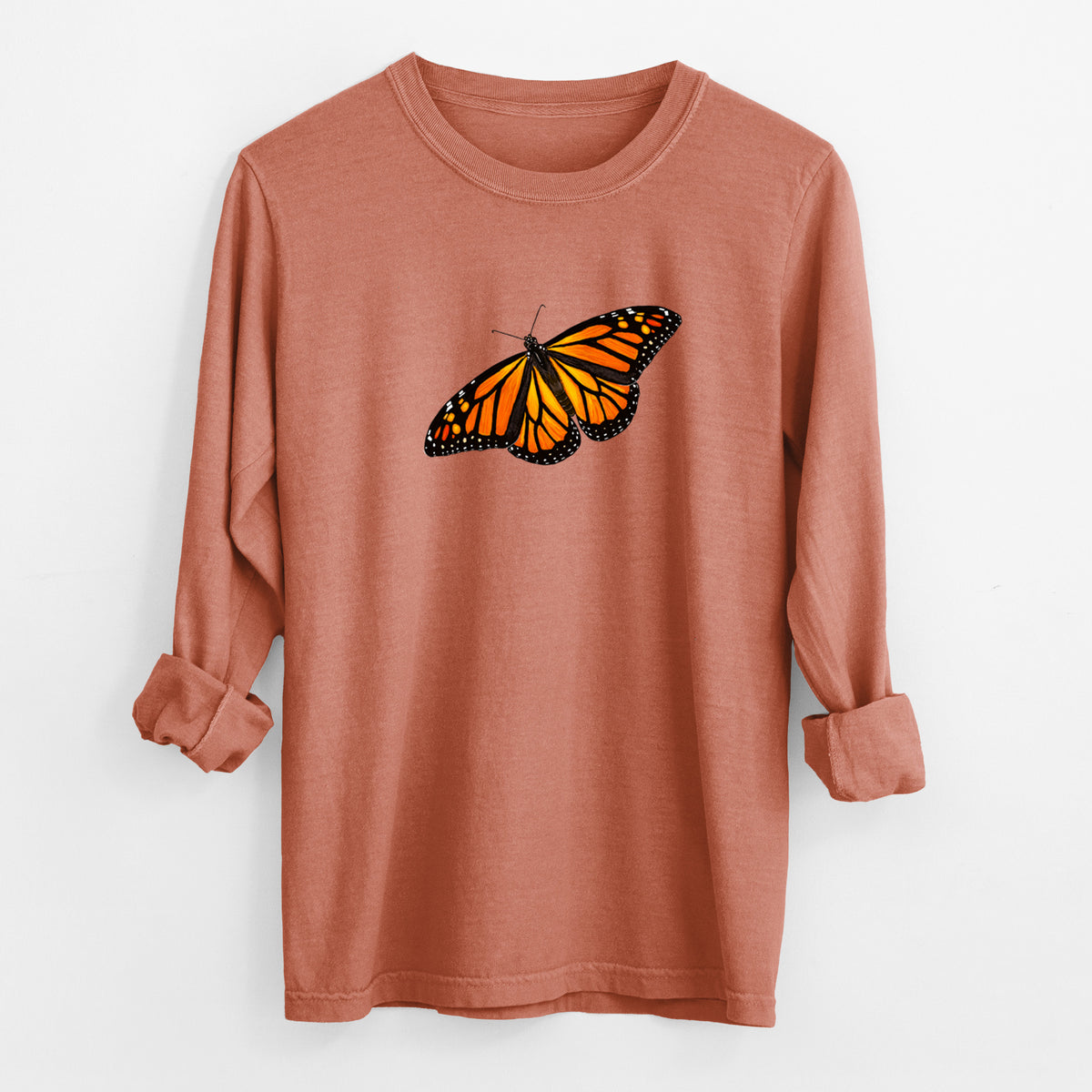 Vibrant Monarch - Danaus plexippus - Unisex Comfort Colors 100% Cotton Long Sleeve