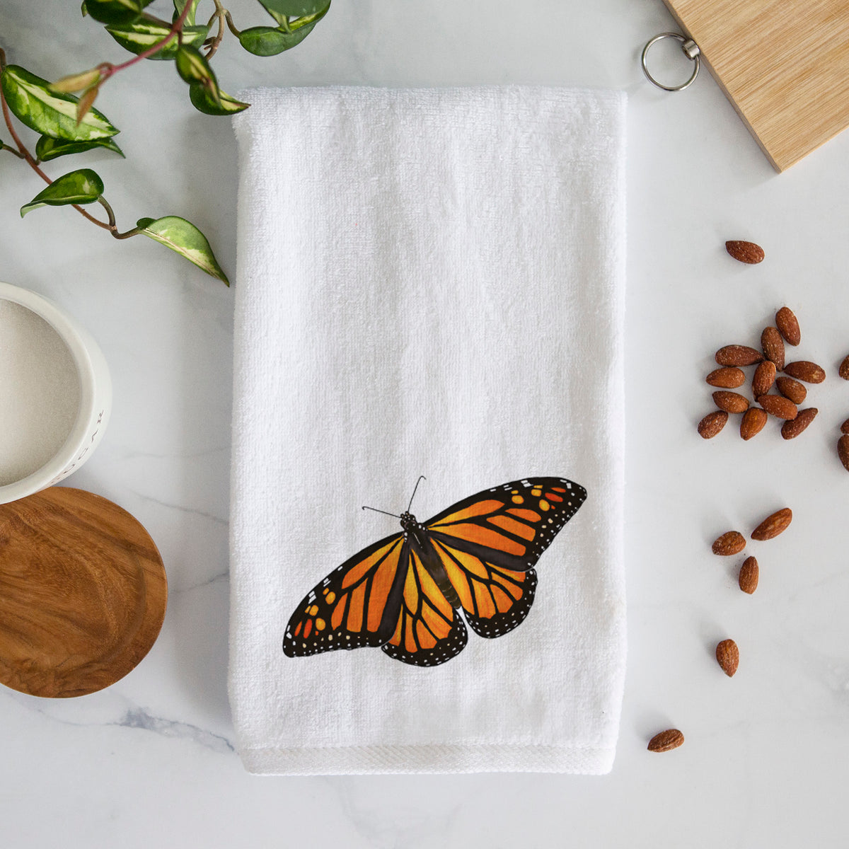 Vibrant Monarch - Danaus plexippus - Premium Hand Towel