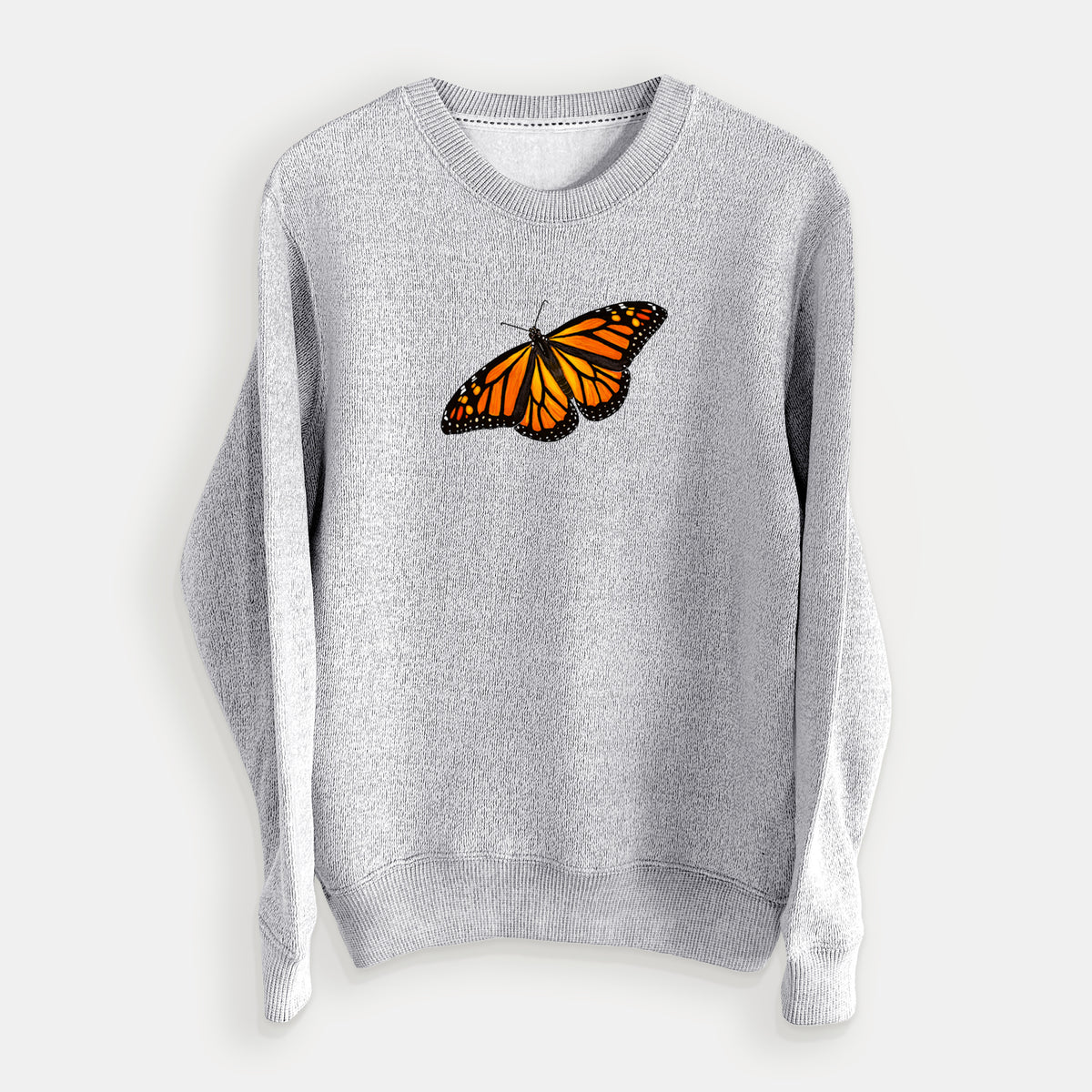 Vibrant Monarch - Danaus plexippus - Knit Sweatshirt