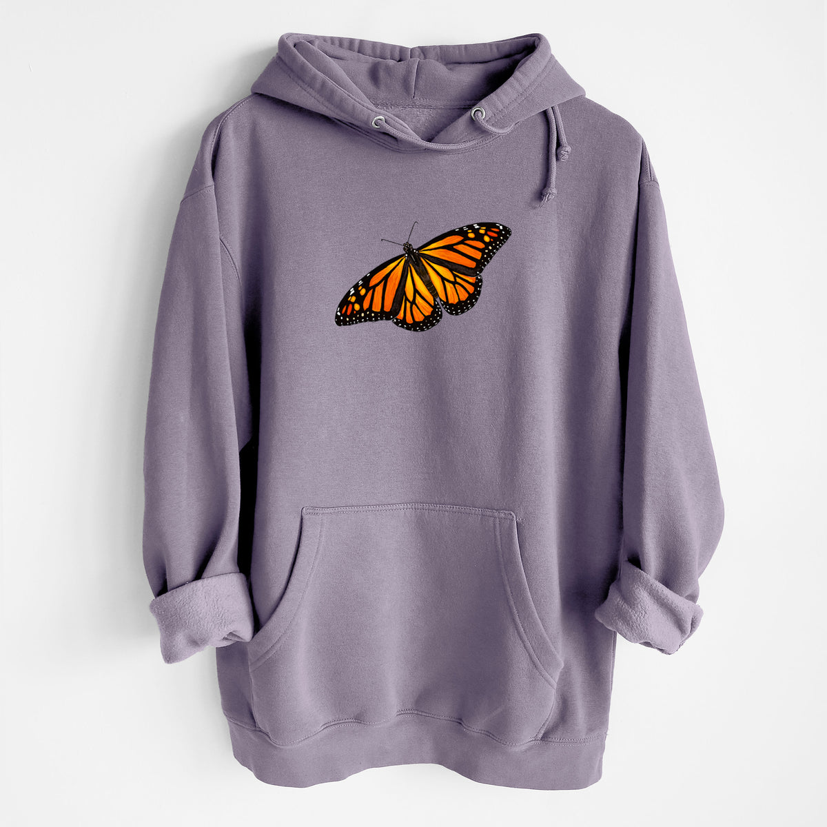 Vibrant Monarch - Danaus plexippus - Heavyweight Fleece Hoodie