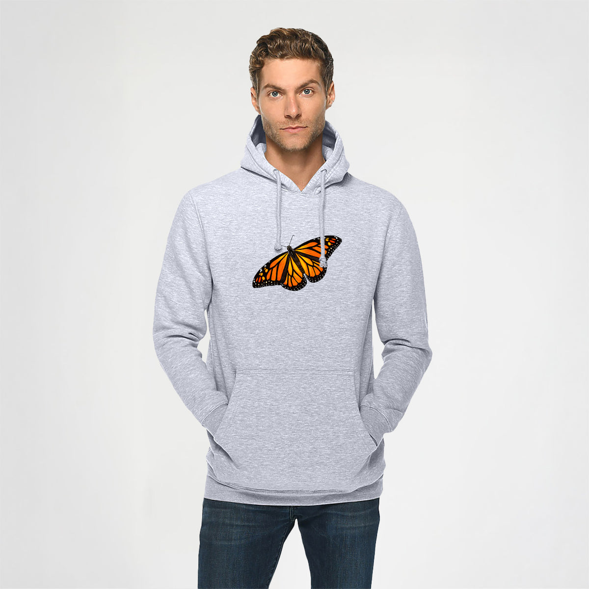 Vibrant Monarch - Danaus plexippus - Heavyweight Fleece Hoodie