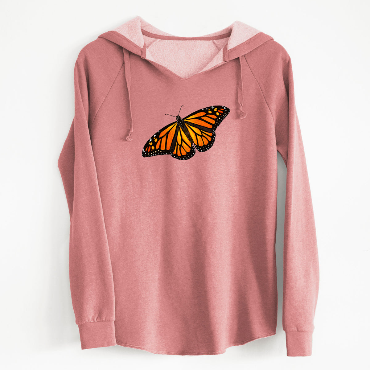 Vibrant Monarch - Danaus plexippus - Cali Wave Hooded Sweatshirt