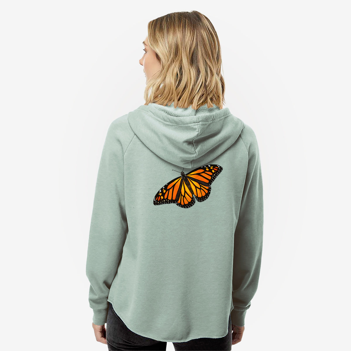 Vibrant Monarch - Danaus plexippus - Women's Cali Wave Zip-Up Sweatshirt