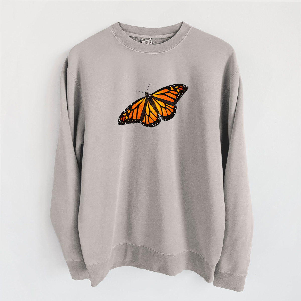 Vibrant Monarch - Danaus plexippus - Unisex Pigment Dyed Crew Sweatshirt