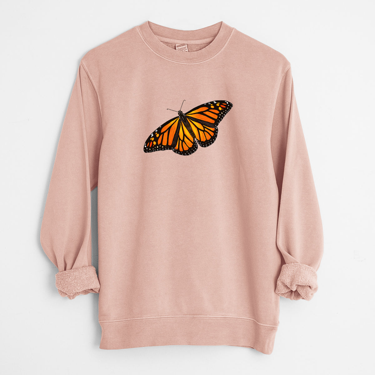 Vibrant Monarch - Danaus plexippus - Unisex Pigment Dyed Crew Sweatshirt