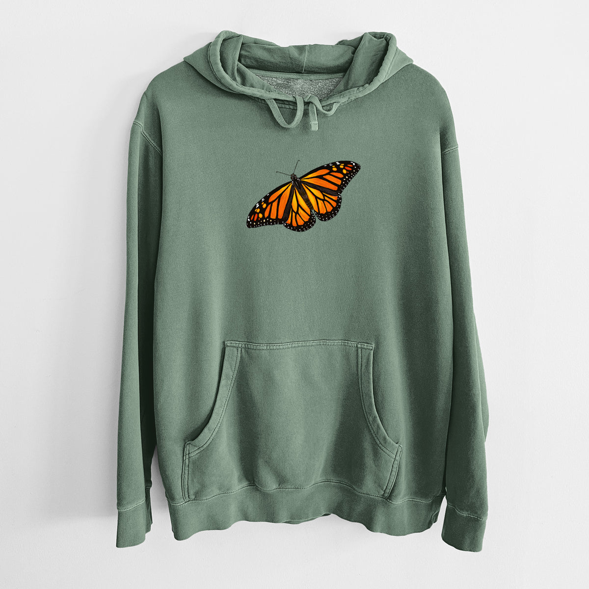 Vibrant Monarch - Danaus plexippus - Unisex Pigment Dyed Hoodie