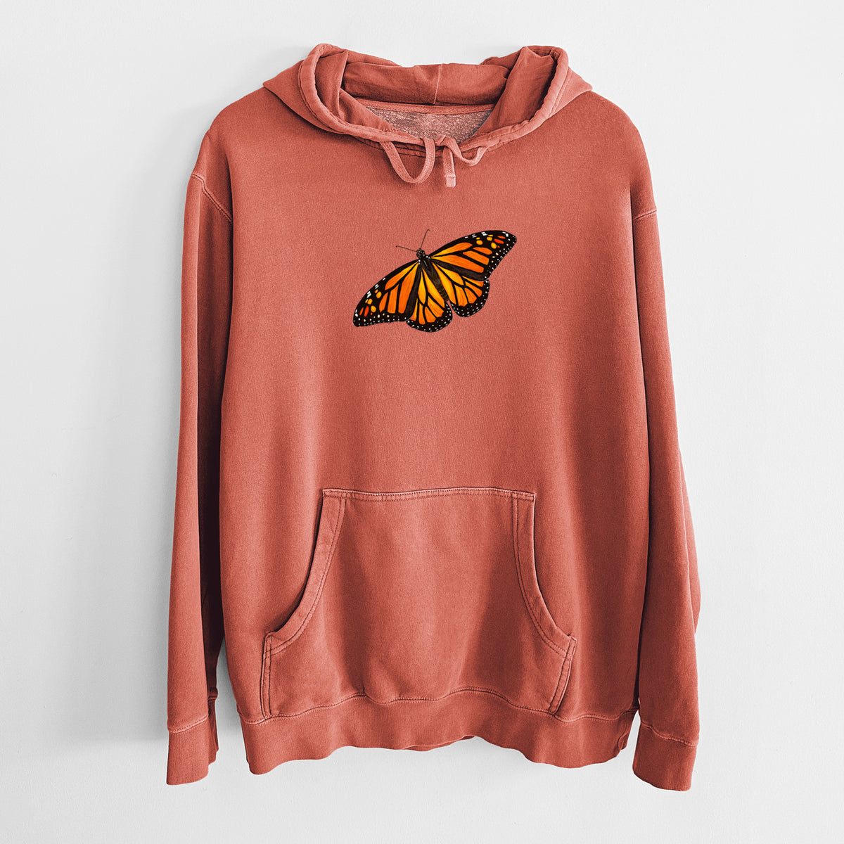 Vibrant Monarch - Danaus plexippus - Unisex Pigment Dyed Hoodie