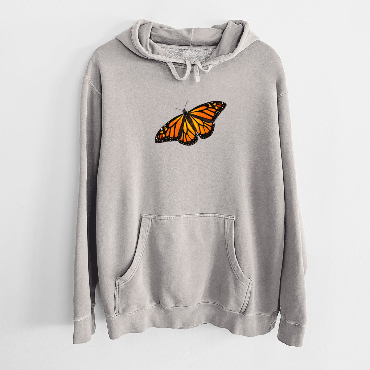 Vibrant Monarch - Danaus plexippus - Unisex Pigment Dyed Hoodie