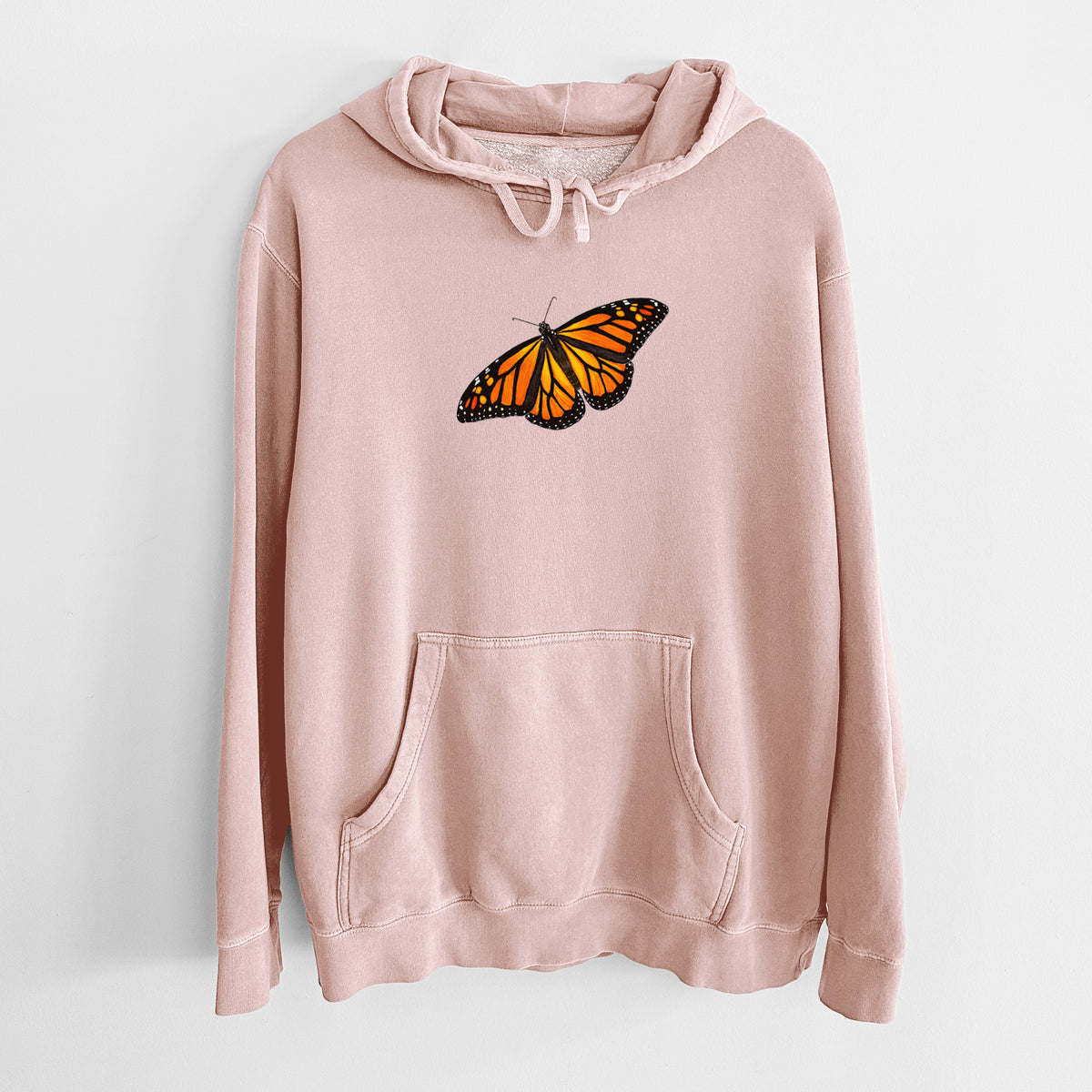 Vibrant Monarch - Danaus plexippus - Unisex Pigment Dyed Hoodie
