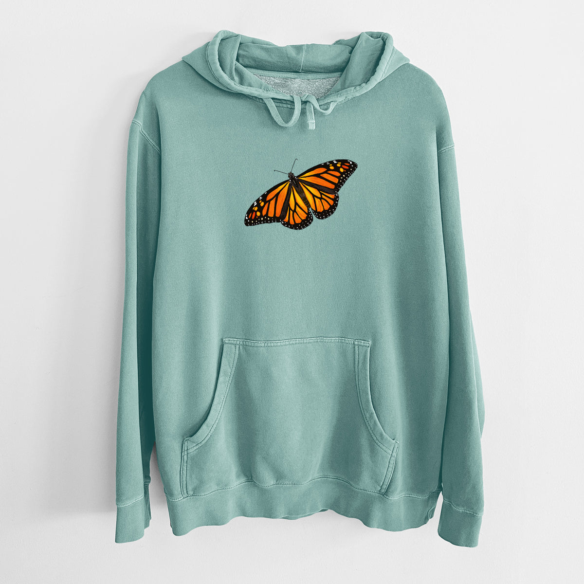 Vibrant Monarch - Danaus plexippus - Unisex Pigment Dyed Hoodie