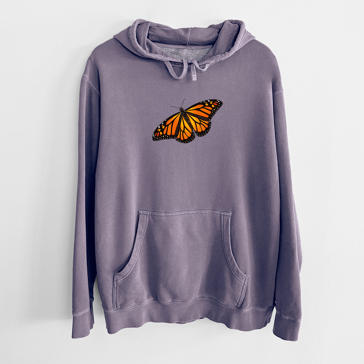 Vibrant Monarch - Danaus plexippus - Unisex Pigment Dyed Hoodie