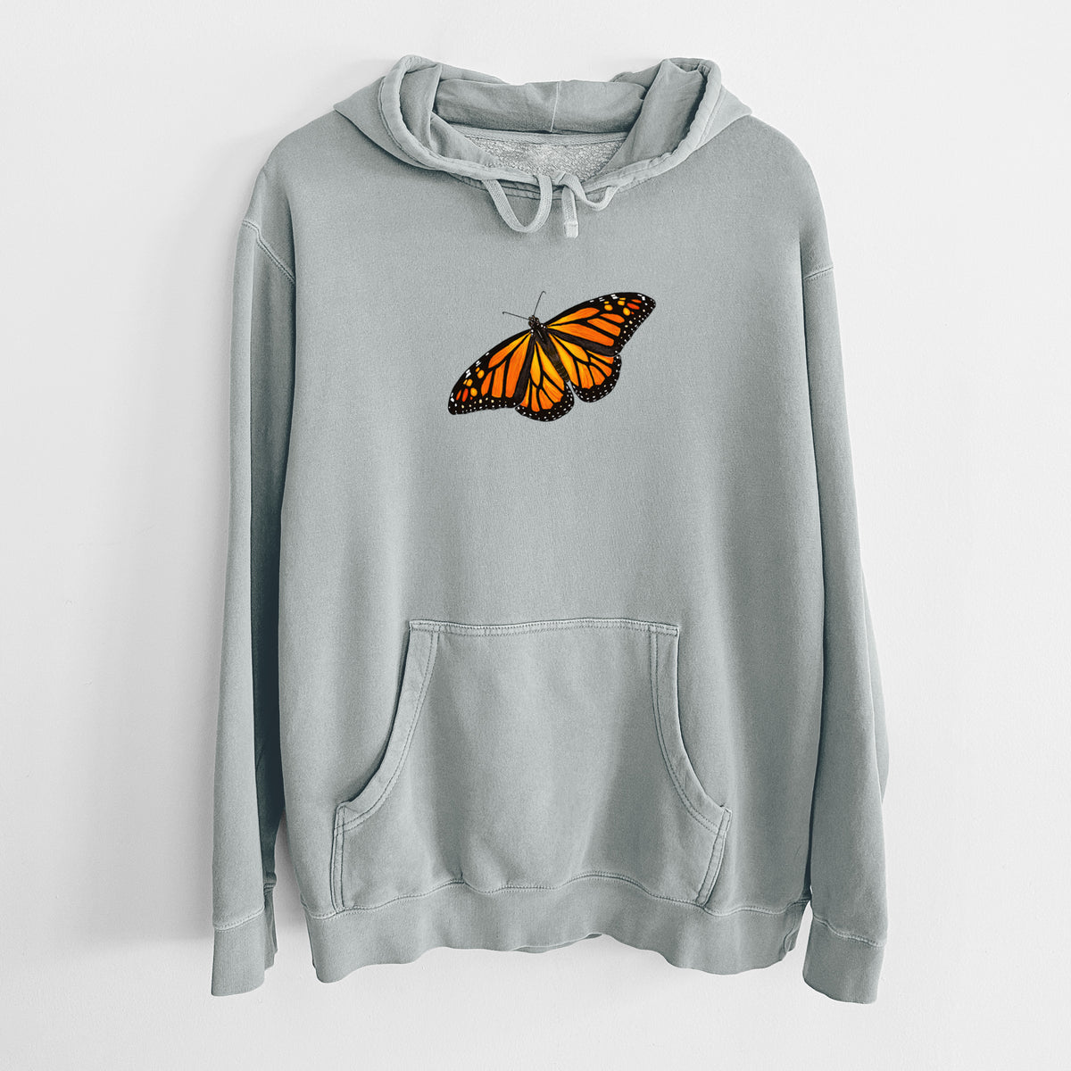 Vibrant Monarch - Danaus plexippus - Unisex Pigment Dyed Hoodie
