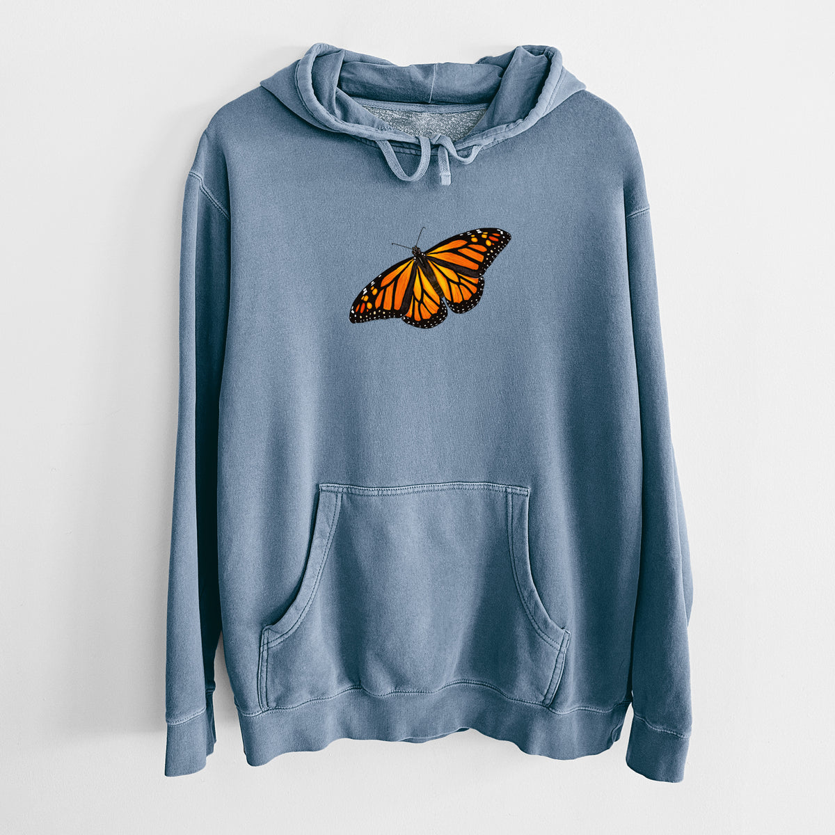 Vibrant Monarch - Danaus plexippus - Unisex Pigment Dyed Hoodie