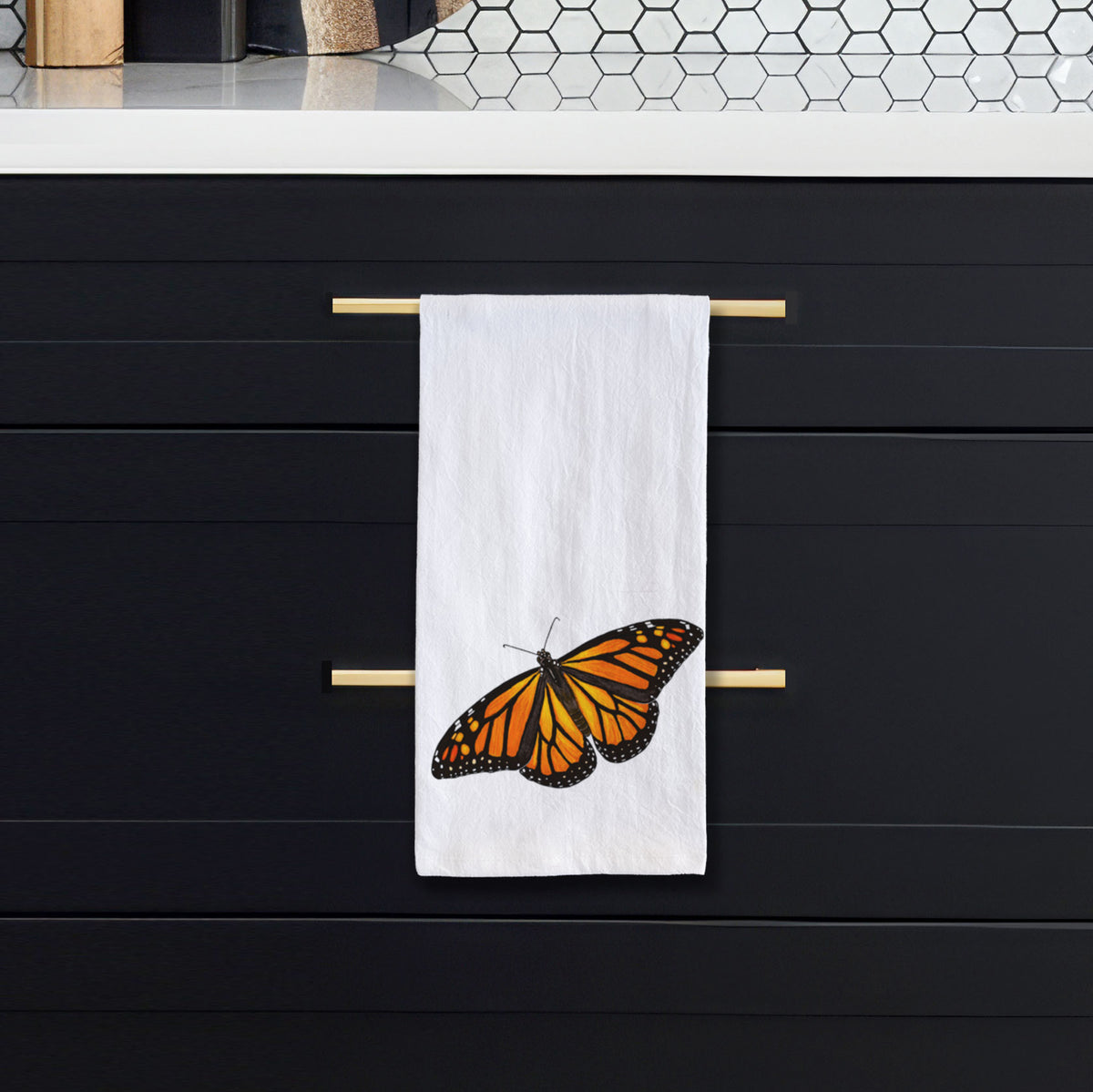 Vibrant Monarch - Danaus plexippus - Tea Towel
