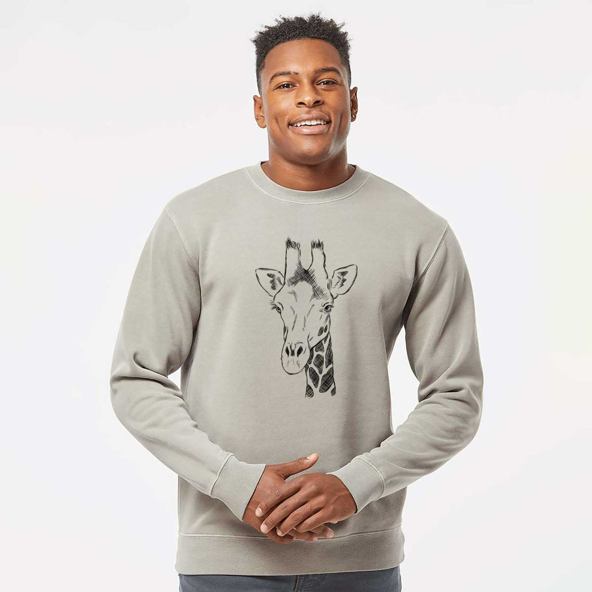 Southern Giraffe - Giraffa giraffa - Unisex Pigment Dyed Crew Sweatshirt