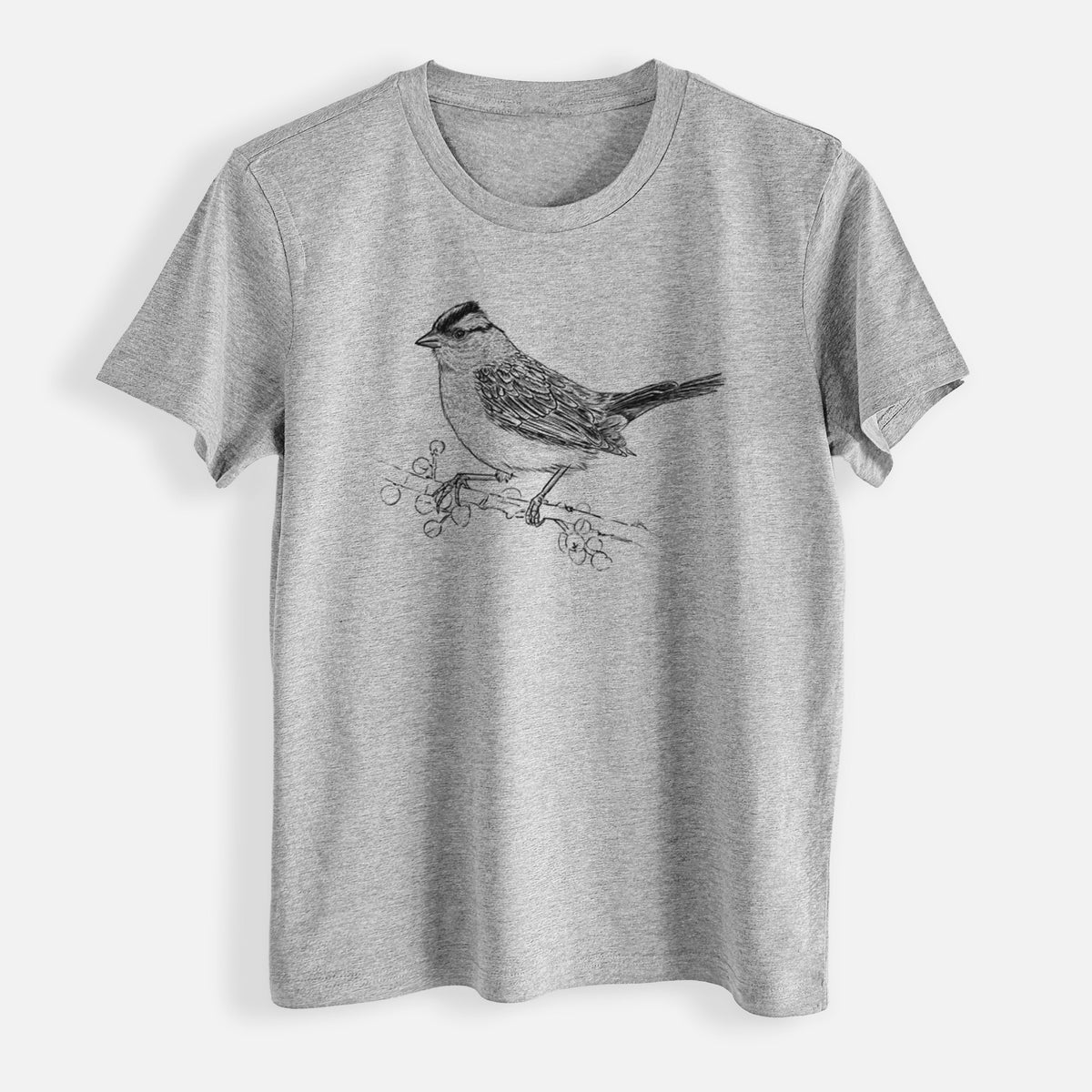 White-crowned Sparrow - Zonotrichia leucophrys - Womens Everyday Maple Tee